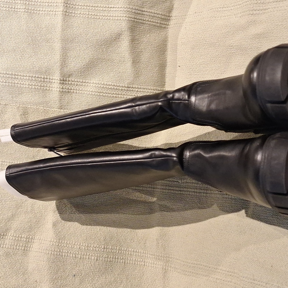 Nine West Kani clunky black stacked heeled knee boots 9M - Picture 2 of 10